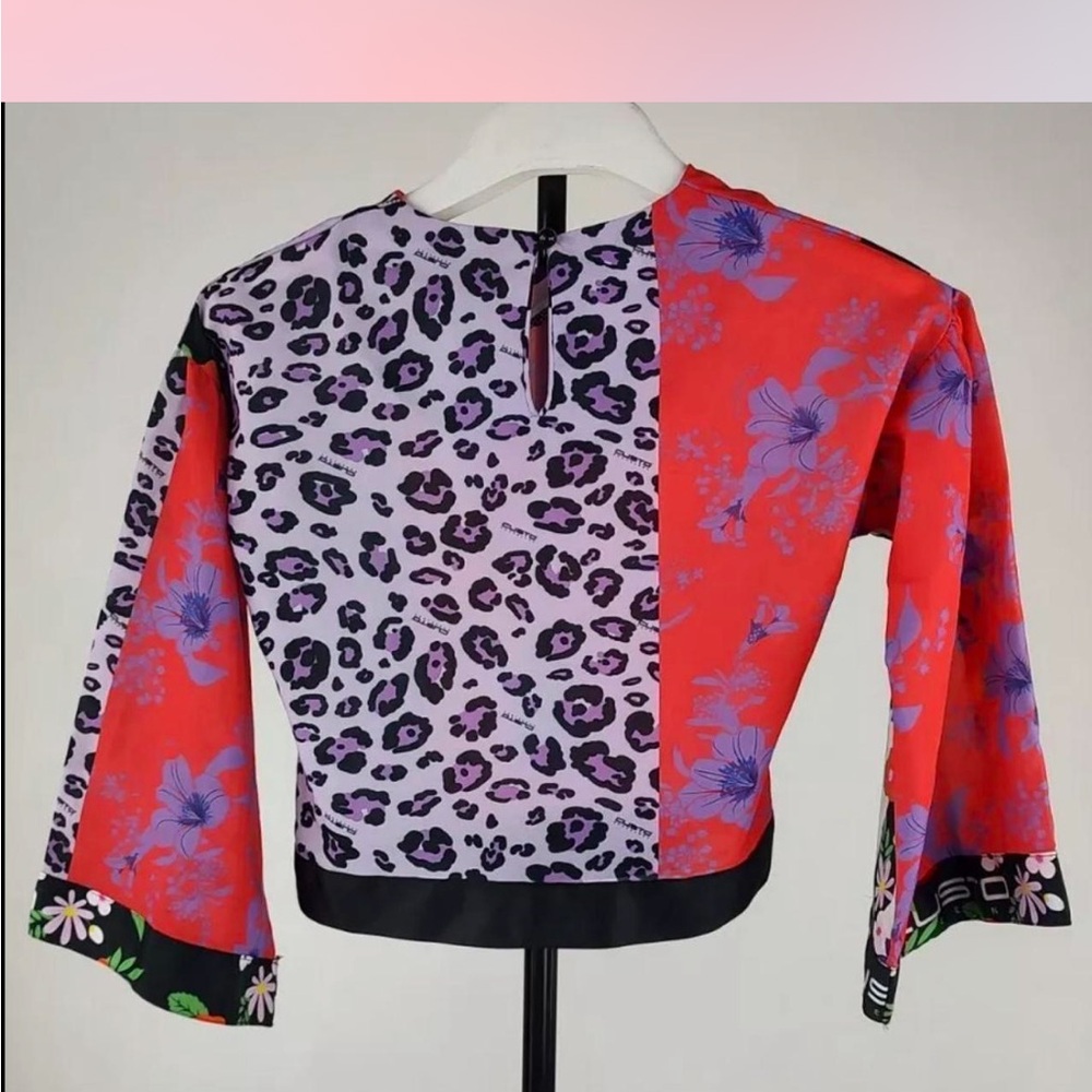 Custo Barcelona Floral and Animal Print Top - Picture 3 of 6